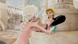 Lesbienne gelée - Elsa x Anna - Porno 3D